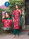 Amrita By Kaya Vertican Printed Bulk Kurti With Bottom Dupatta Orders In India
